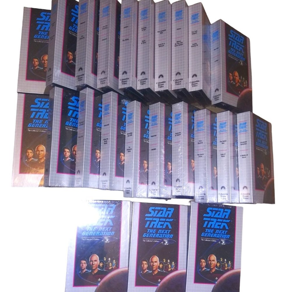Star Trek The Next Generation VHS Tape Lot of 23 Boxed Set Columbia House SEALED